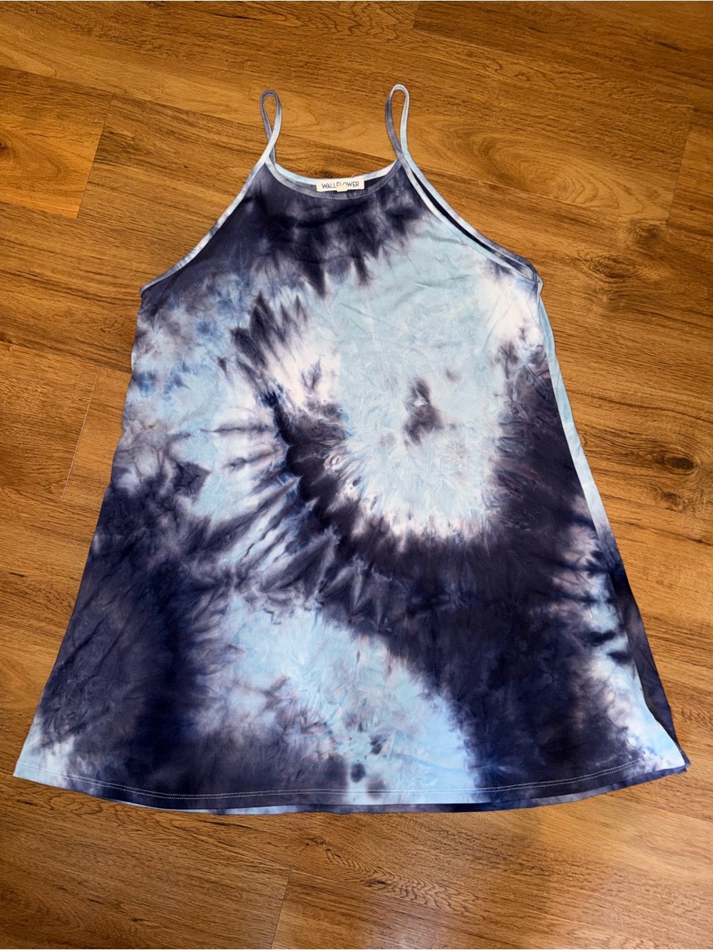Wallflower Navy and Light Blue Tie-Dye Spaghetti Strap Dress